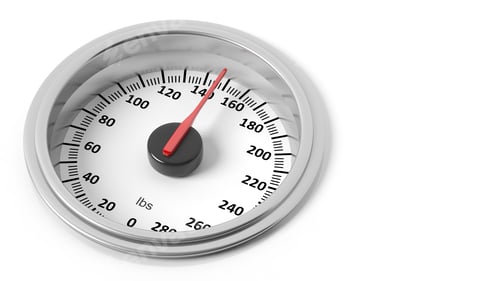 Preview: Bathroom scale dial in pounds, isolated on white background.