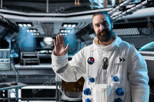 Preview: Astronaut waves hand during video call with command center on Earth