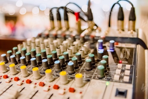 Preview: Sound Mixing Board with Wires and Knobs