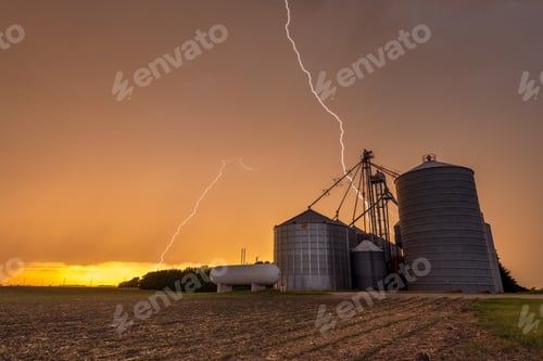 Preview: Lightning over feed Processing Plant