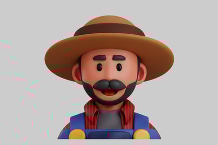 Preview: Cartoon farmer with hat