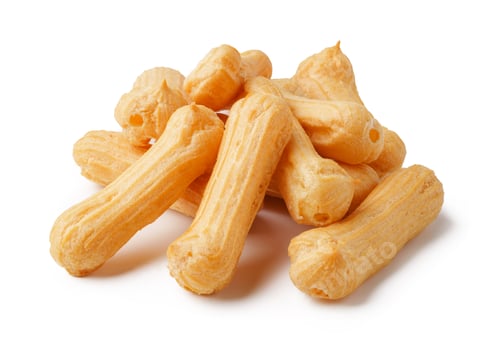 Preview: Chewy dog treats shaped like bones arranged on a white background perfect for canine snacks