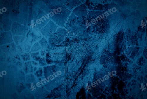 Preview: Vintage grunge blue concrete texture studio wall background with vignette.