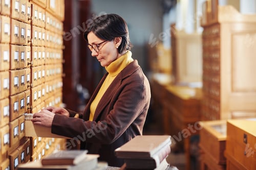 Preview: Librarian Working with Catalogue