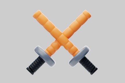 Preview: Crossed swords with orange blades