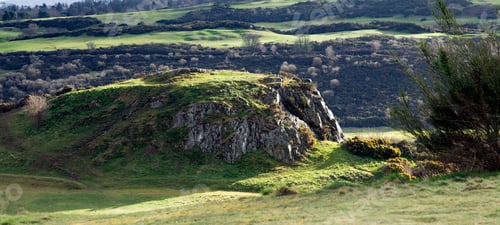 Preview: Rugged, mossy, rocky, mountainous nature in the sun