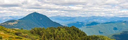 Preview: Panorama of Carpathian mountains in summer sunny day