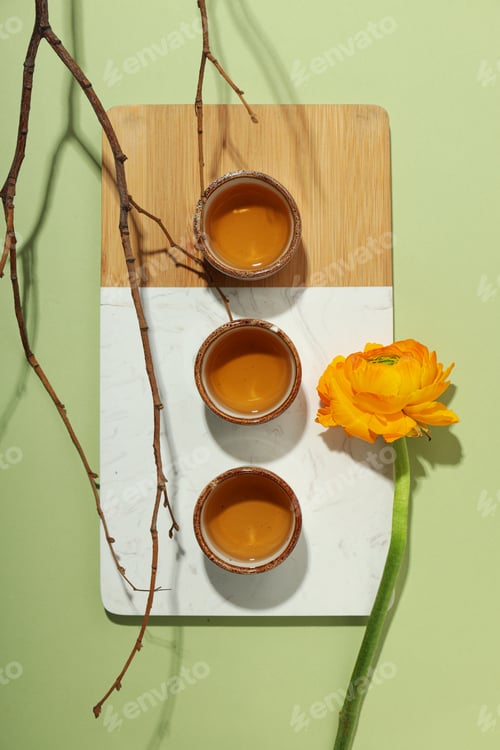 Preview: Cozy and tasty hot drink concept - asian tea