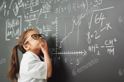 Preview: Shes way to clever for her age. Shot of an academically gifted young girl solving a math equation.