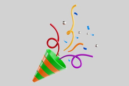 Preview: Green Party Popper with Streamer Confetti