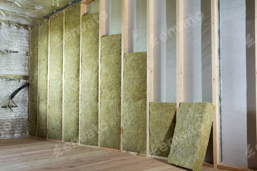 Preview: Wooden frame for future walls insulated with rock wool