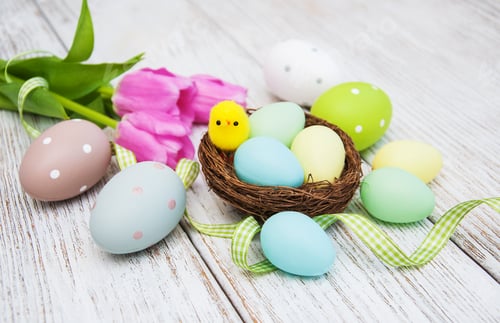 Preview: Easter eggs and tulips