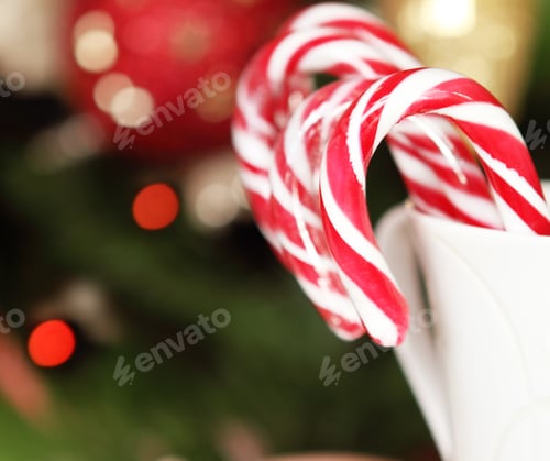 Preview: Christmas Candy Canes by the Christmas tree