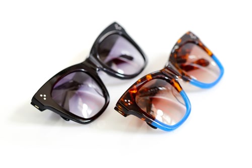 Preview: Stylish women's sunglasses on white background