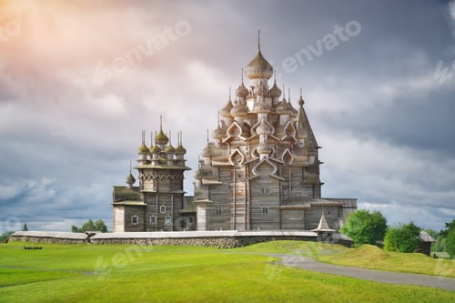 Preview: View of the famous Kizhi Pogost at summer day