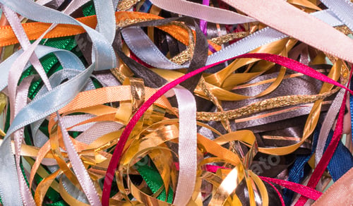 Preview: Background tangled with colorful ribbons.