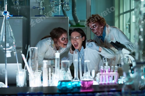 Preview: Young Lab Workers Playing Prank On Colleague On Halloween