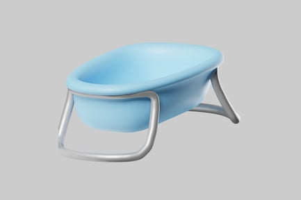Preview: Baby bathtub blue with stand