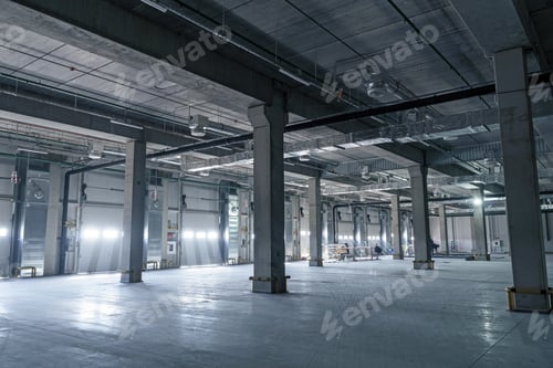 Preview: Interior of a large industrial warehouse