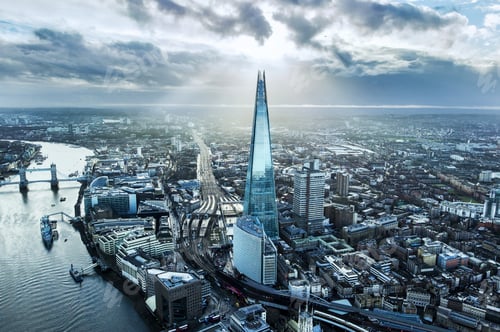 Preview: Aerial view of the Shard in London