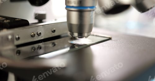 Preview: Close up shot of microscope for chemistry biology test samples in laboratory