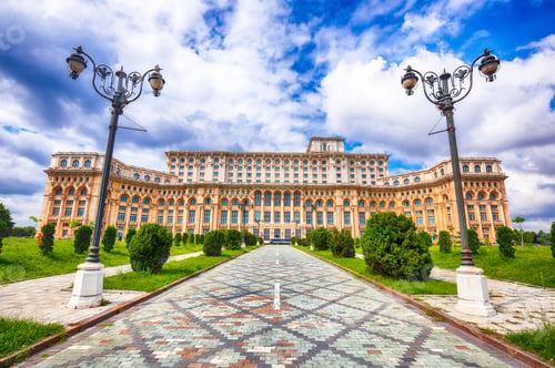 Preview: Fantastic architecture Palace of the Parliament of Bucharest at sunny day