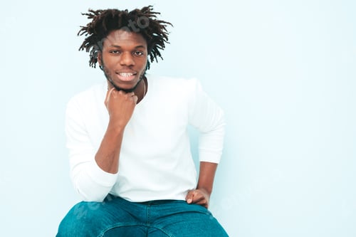 Preview: Handsome man posing in studio