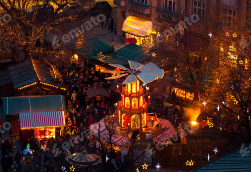 Preview: Typical wooden christmas carousel, Munich