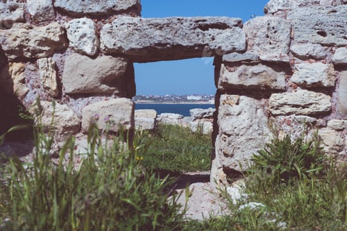 Preview: Old Ruins Of A Brick- Stone Walls Of The Ancient City. National Archaeological Park Chersonesos