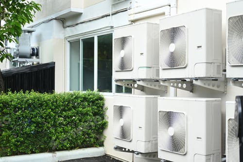 Preview: Air conditioning unit or compressor installed outside a building