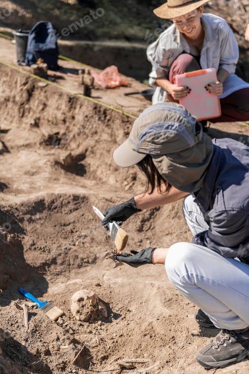 Preview: Archaeologist Working at Archaeology Site