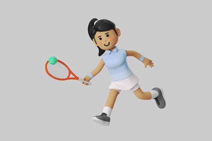 Preview: Cartoon tennis player with racket