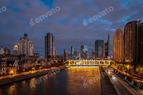 Preview: Aerial photo of Haihe River Scenic Line, Tianjin, China