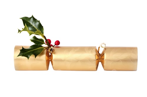 Preview: #6717 Gold christmas cracker isolated on a transparent background
