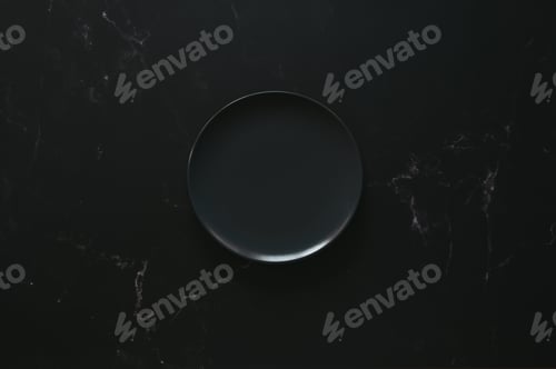 Preview: Flat lay with an empty luxurious plate