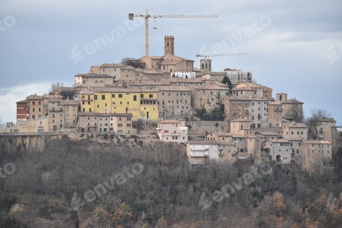 Preview: Force, medieval village view, Marche region, Italy