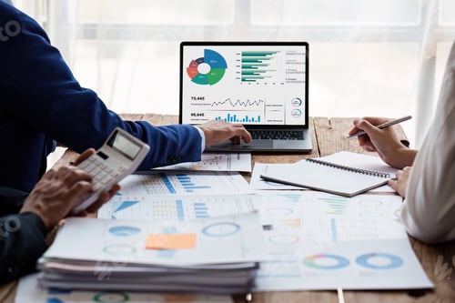 Preview: Group of Business People Meeting analysis financial plan, discussion, research with paperwork at