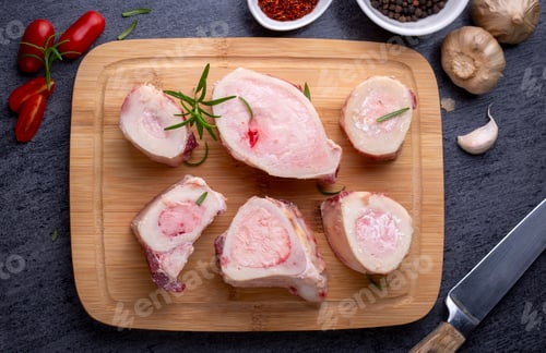 Preview: Beef bone marrow isolated on white background,