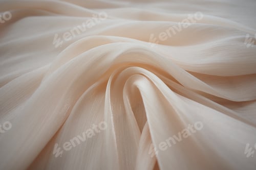 Preview: Soft draped fabric in light beige tones with flowing texture