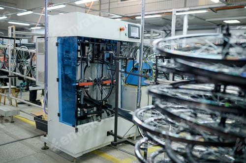 Preview: New bicycle wheels on professional assembly line