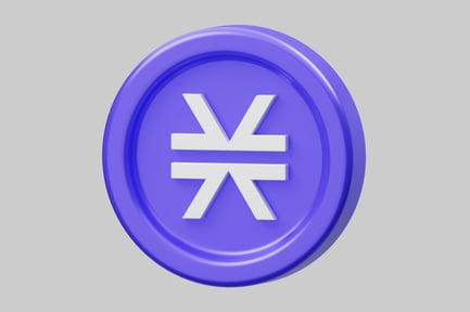 Preview: Purple circular object with stylized symbol.