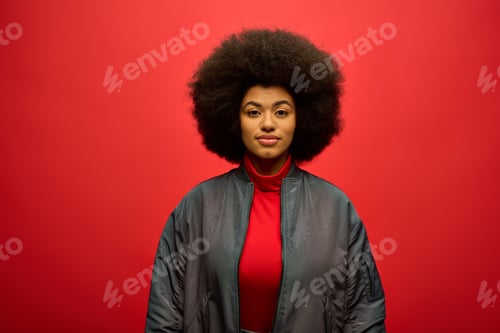 Preview: Vibrant Afro Queen on Red Stage