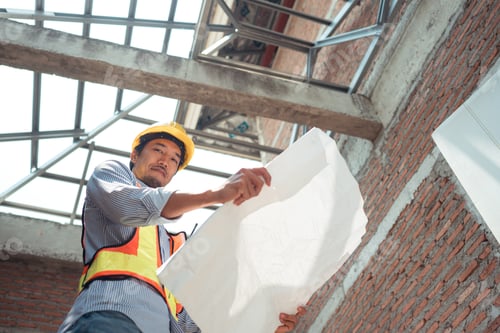 Preview: Portrait of engineers inspect and assess the residential home construction site's progress