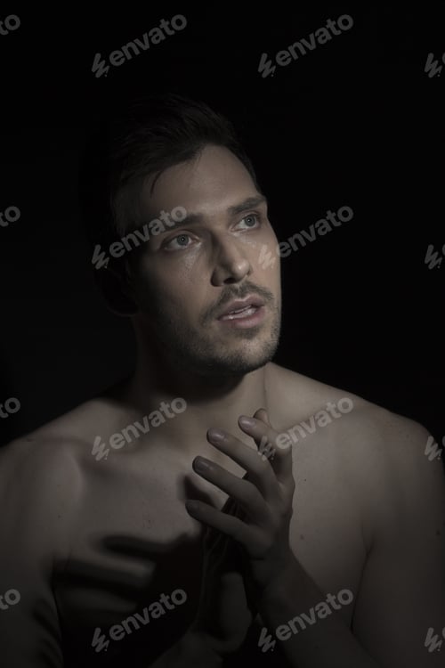 Preview: Portrait Of Young Men Looking Like Religious Nut