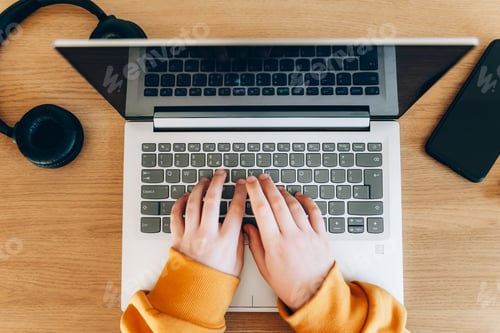 School age girl is home schooling