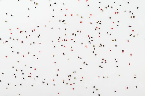 Preview: top view of colorful spices on white background