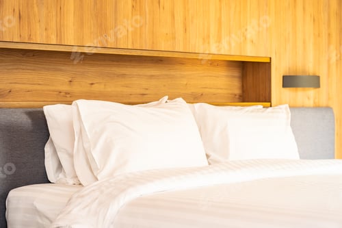 Preview: Pillow on bed decoration interior of bedroom interior