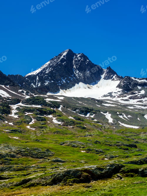 Preview: Passo Gavia, mountain pass in Lombardy, Italy, at summer