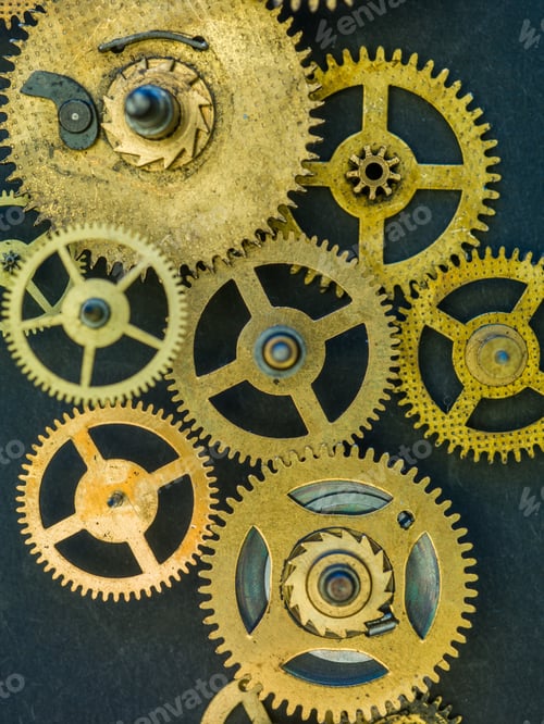 Preview: Gears and cogs clock
