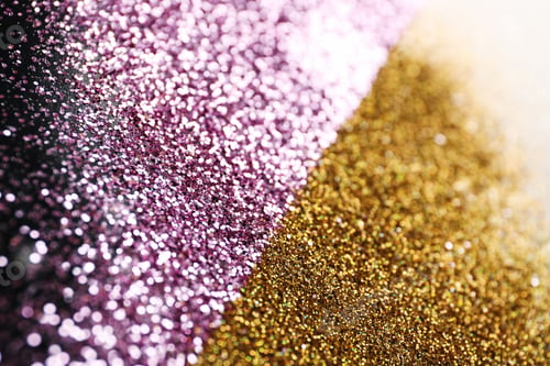 Preview: Gold and rose glitter as background, closeup